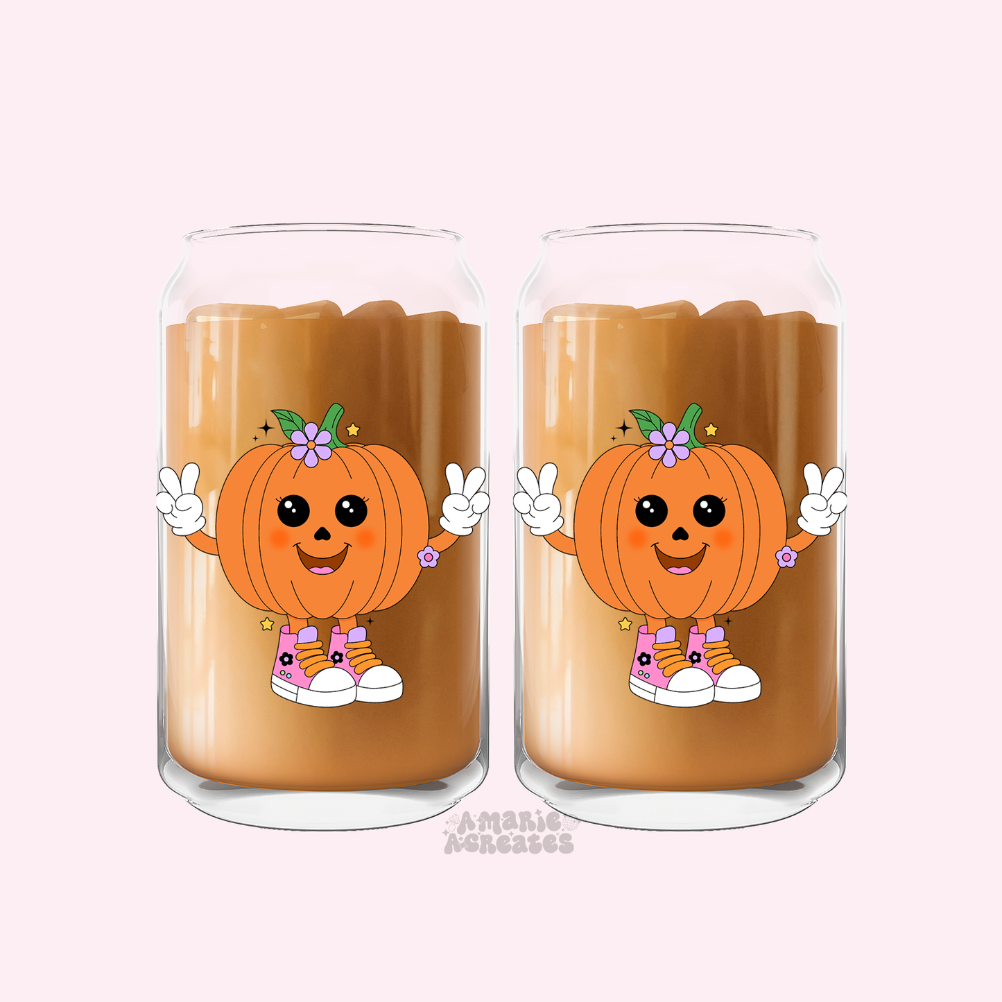 Pumpkin Cutie Glass Cup