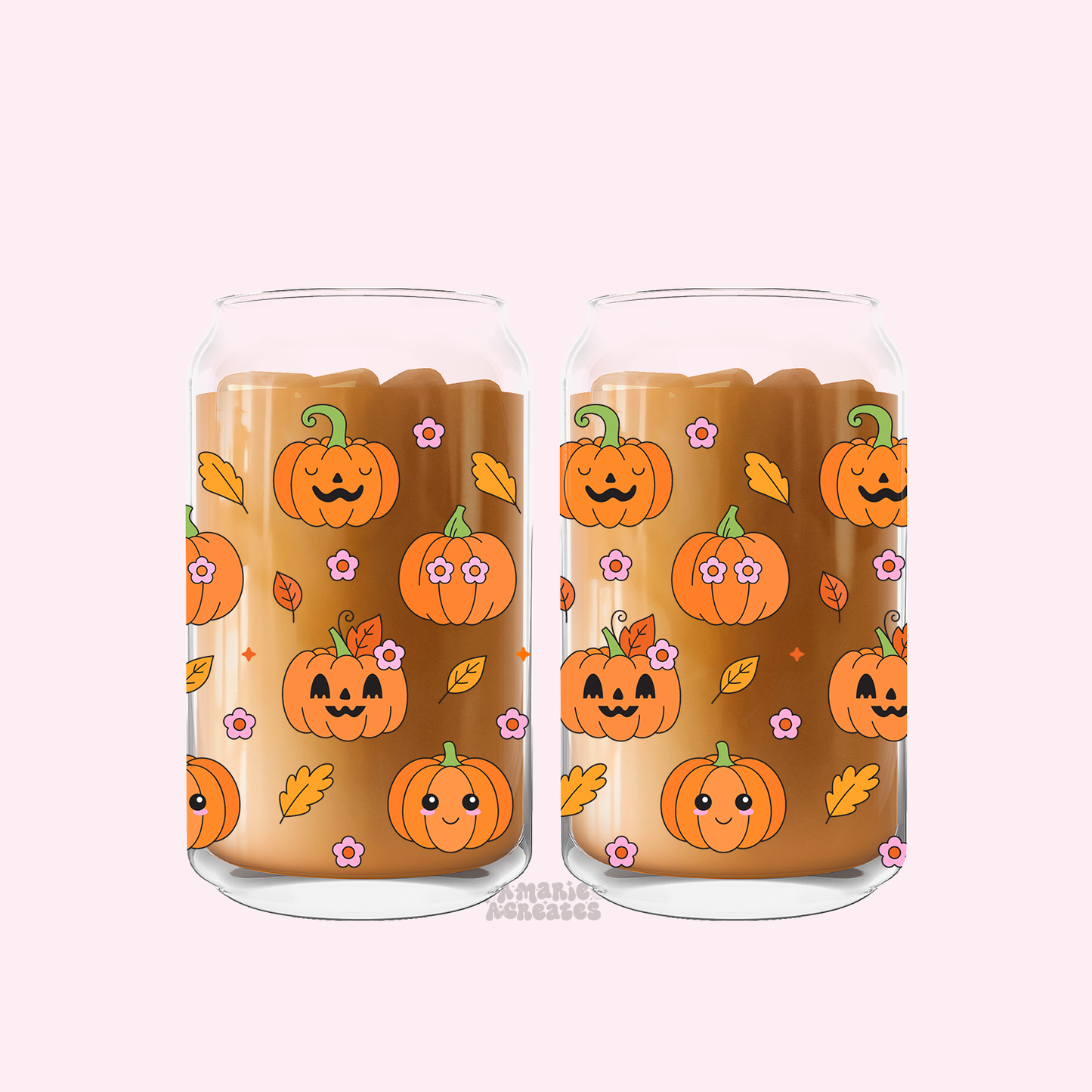 Pumpkin Cuties Glass Cup