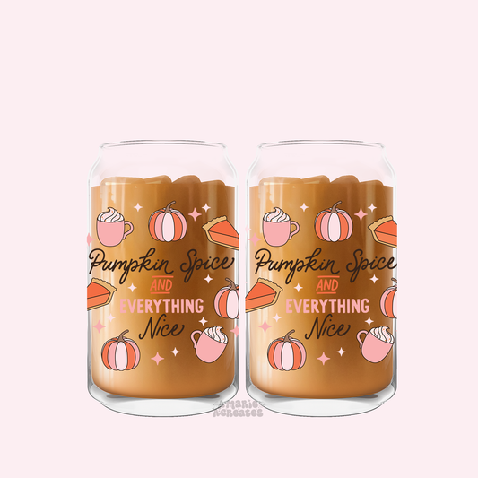 Pumpkin Spice & Everything Nice Glass Cup