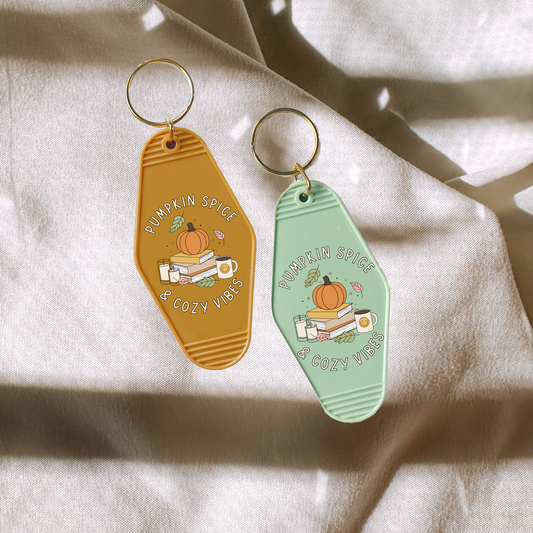 Pumpkin Spice & Cozy Vibes Keychain