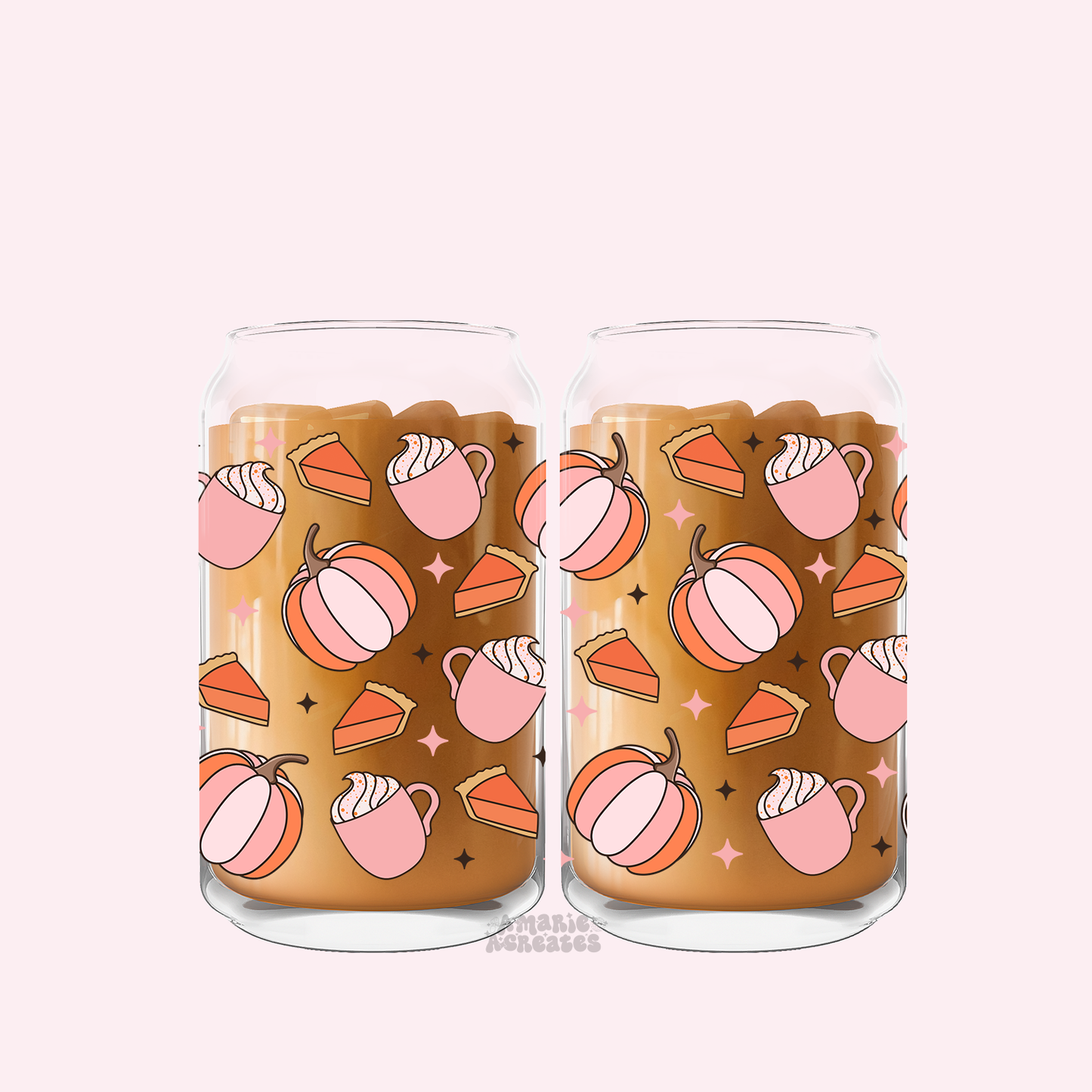 Pumpkin Spice Glass Cup