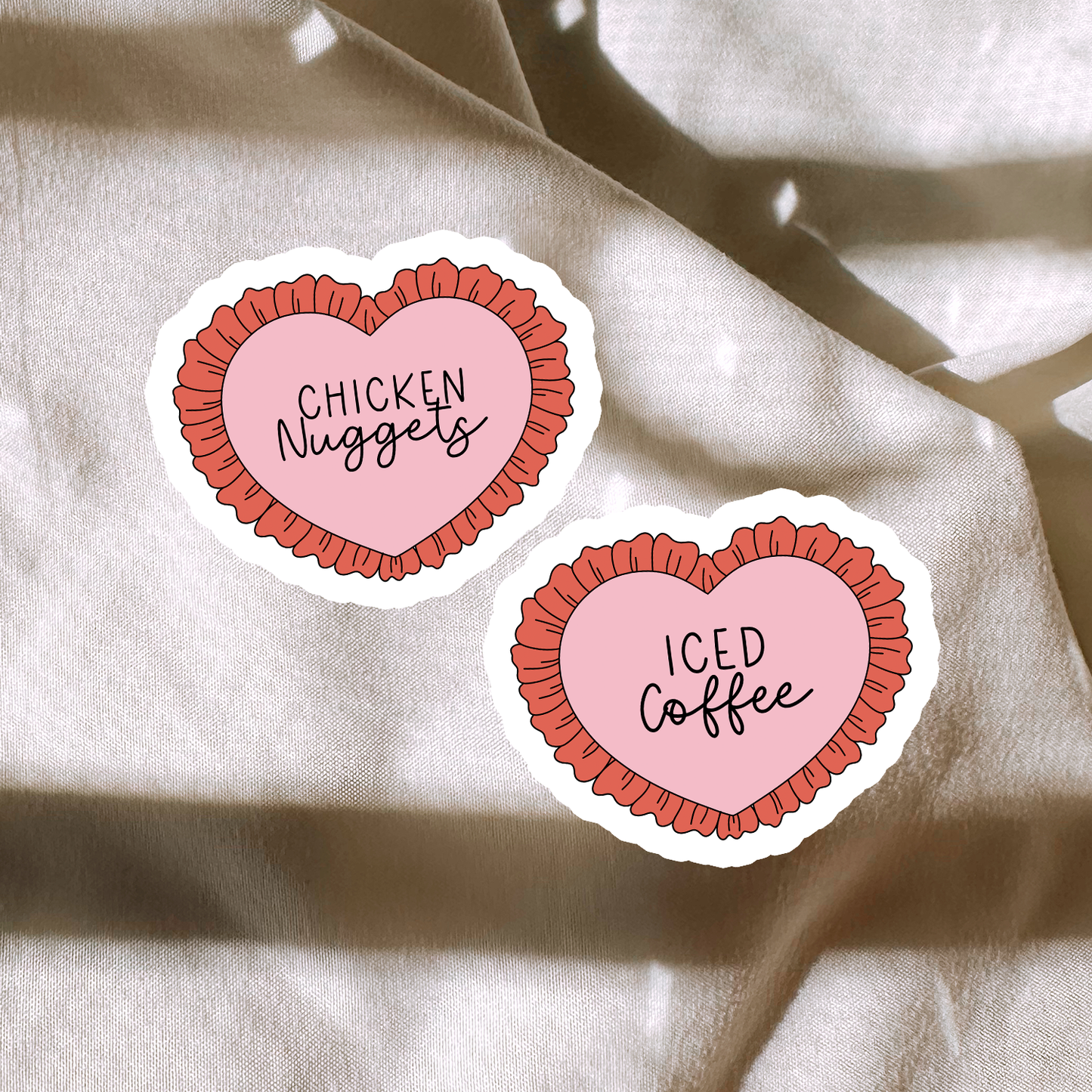 Ribbon Heart | Iced Coffee | Chicken Nuggets Sticker