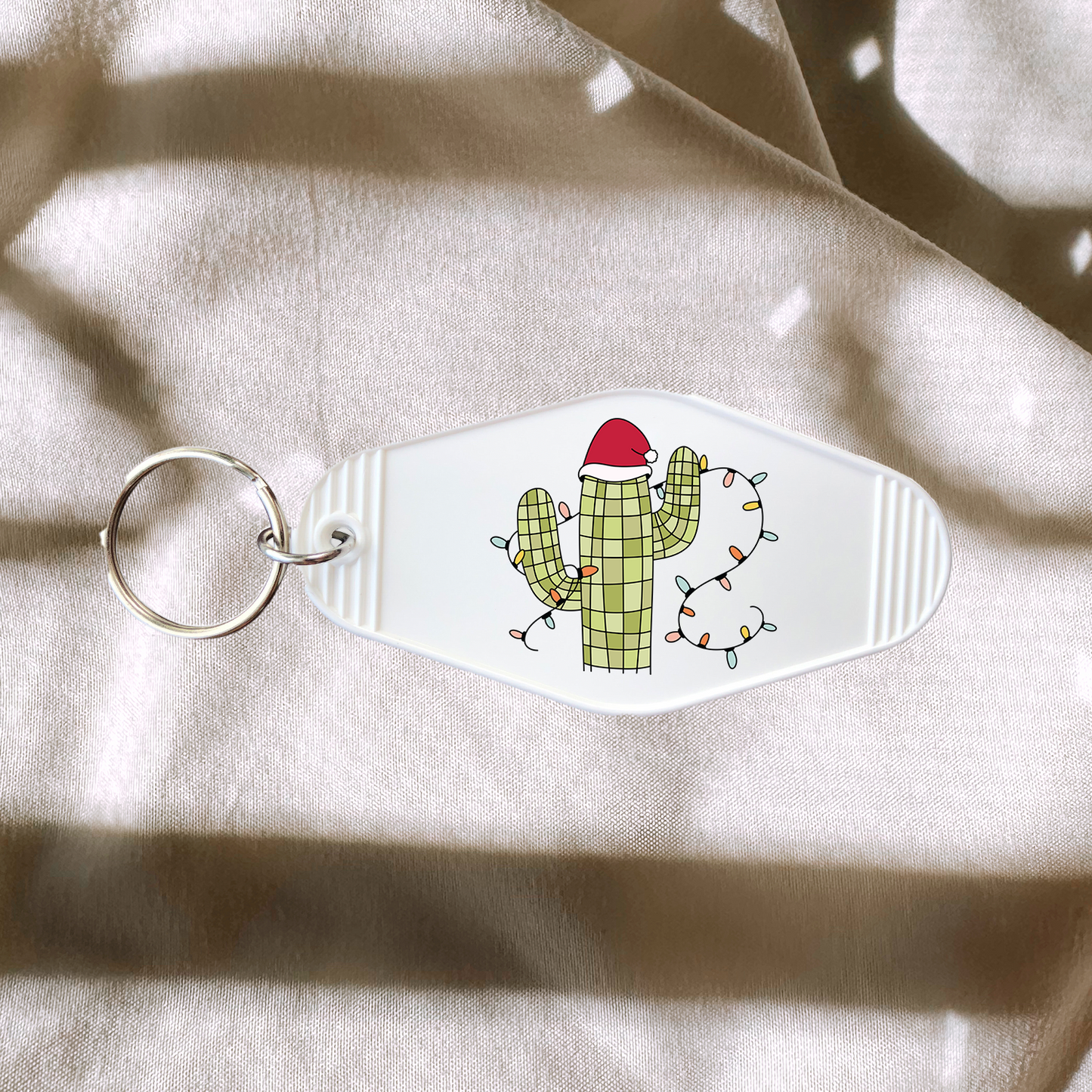 Santa Cactus Keychain