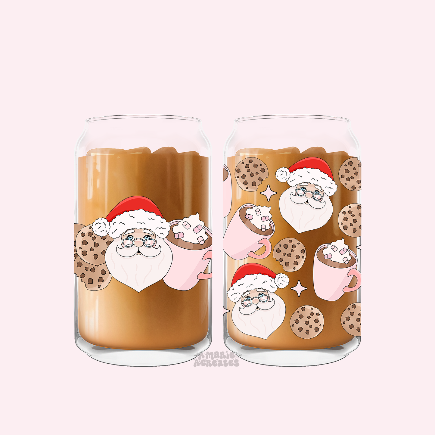 Santas Cookies Glass Cup