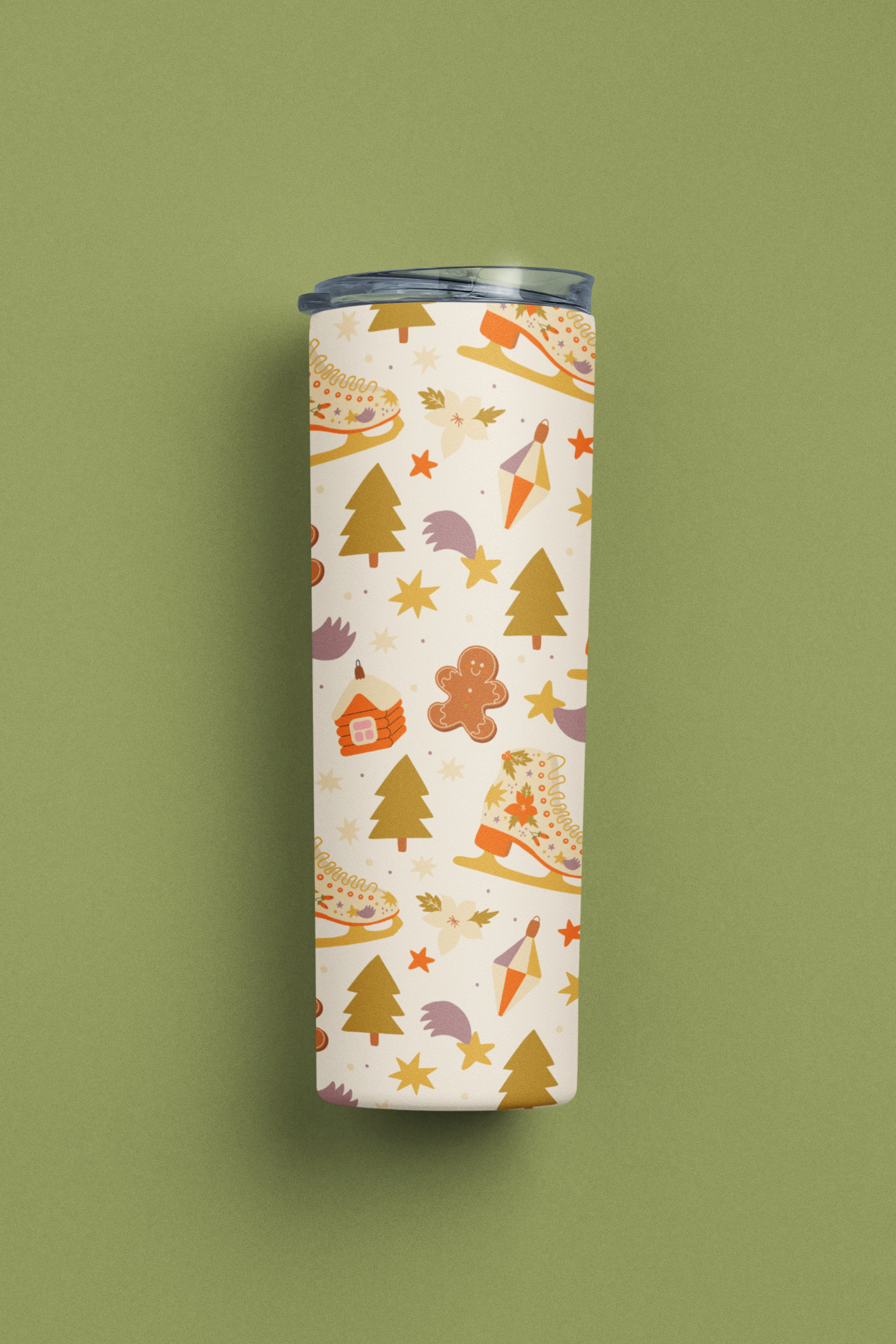 Christmas Skate Tumbler or Flask