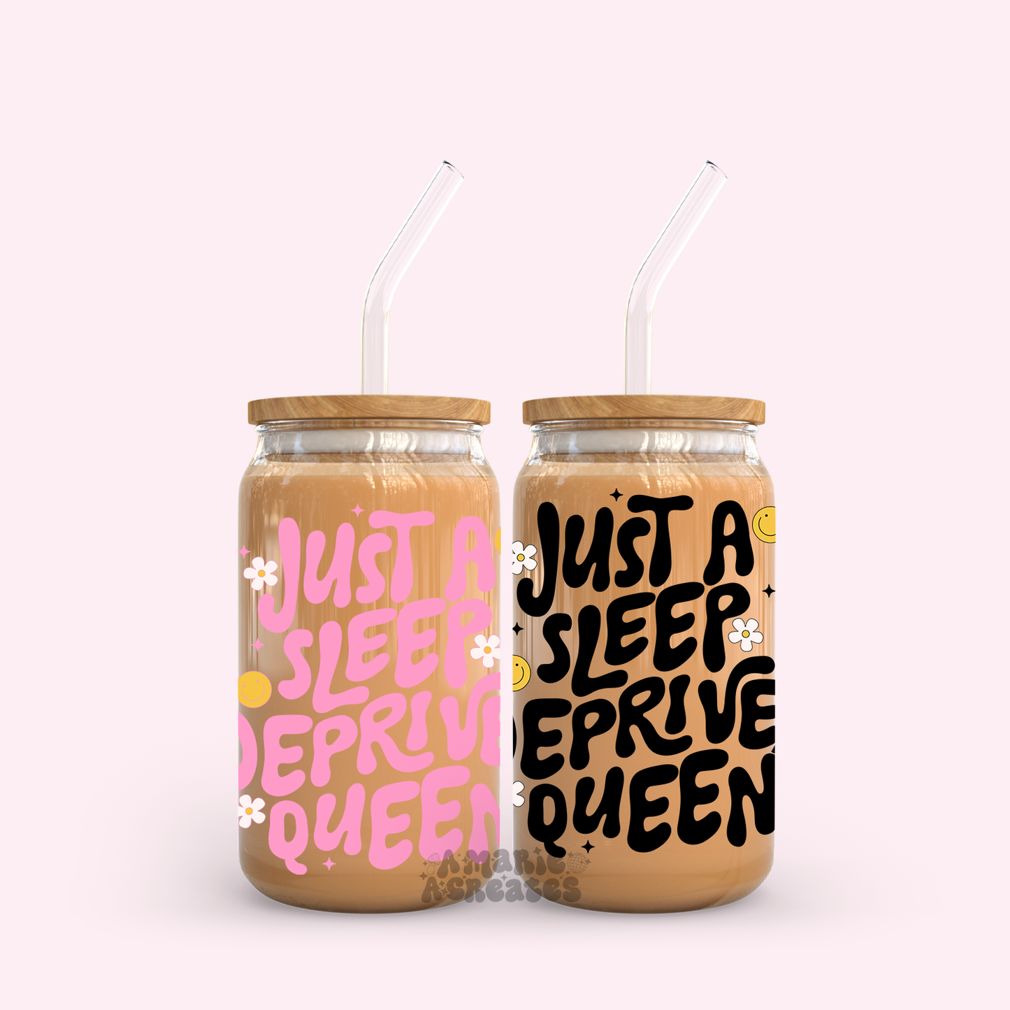 Just A Sleep Deprived Queen Glass Cup