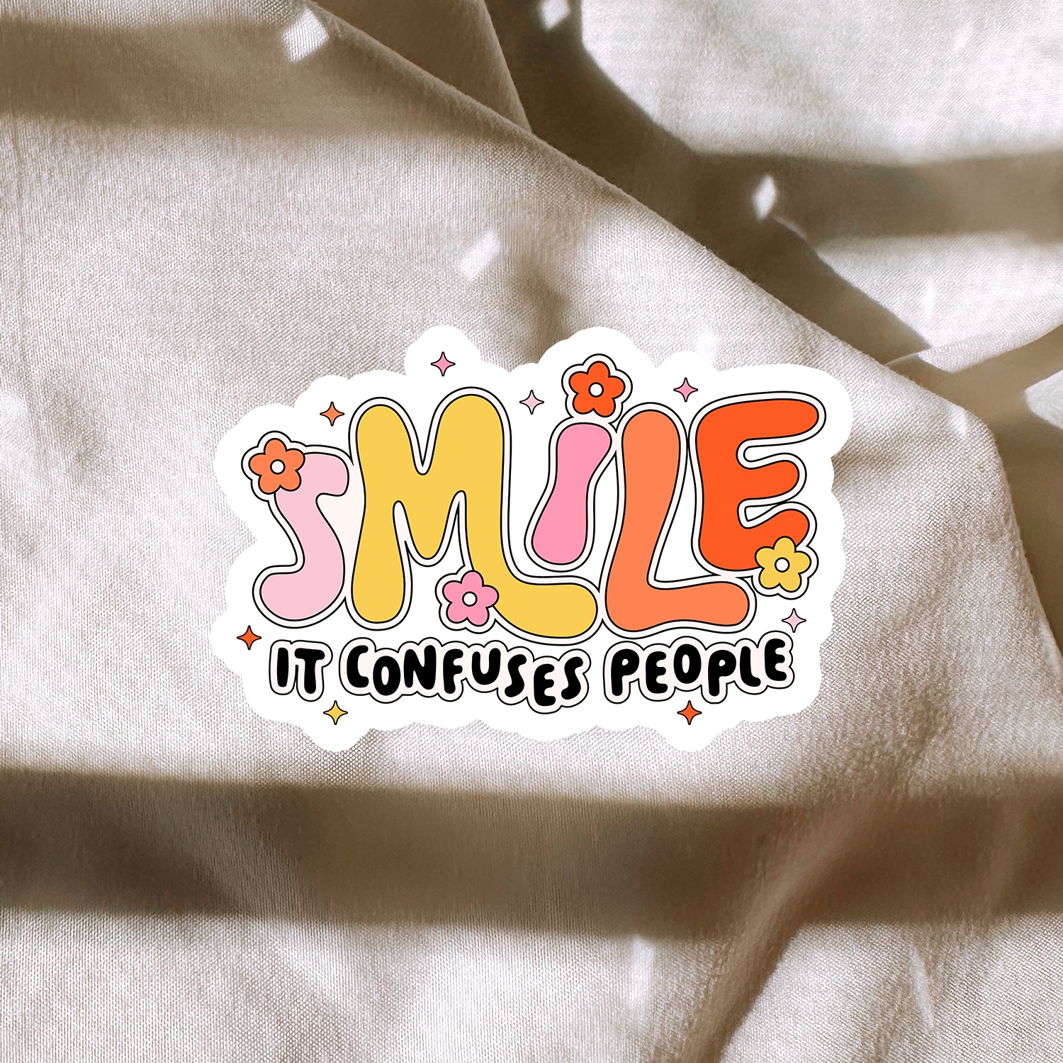 Wht Confudees Sticker Smile It Confuses People Sticker – amarieacreates