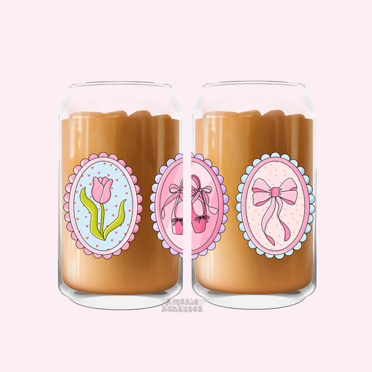 Soft Girl Frames Glass Cup