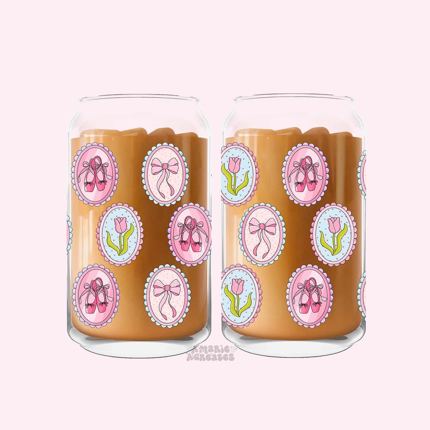 Soft Girl Frames Wrap Glass Cup