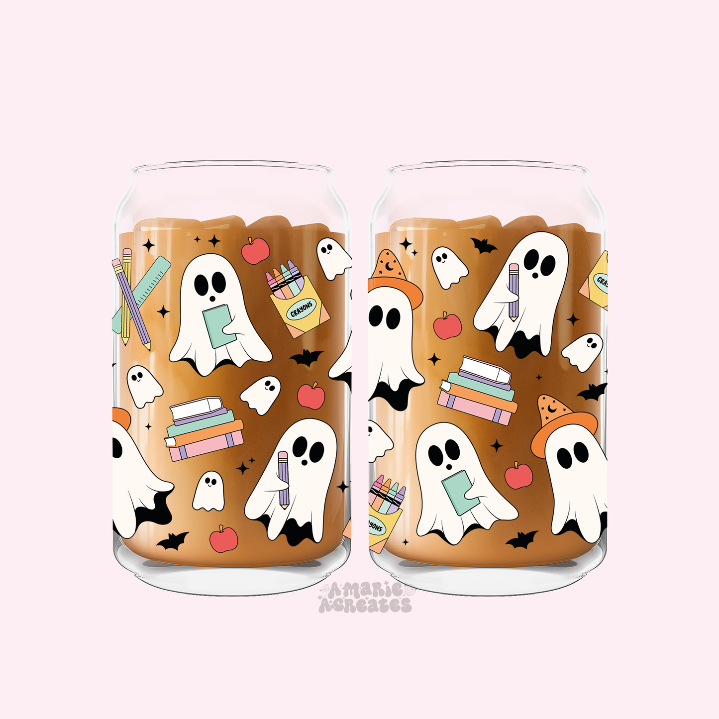 Spooky Back To School Glass Cup