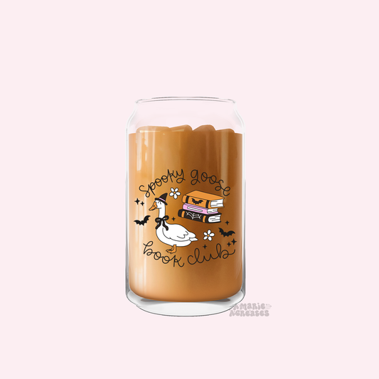 Spooky Goose Book Club Glass Cup