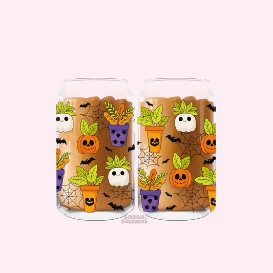 Spooky Plants Glass Cup