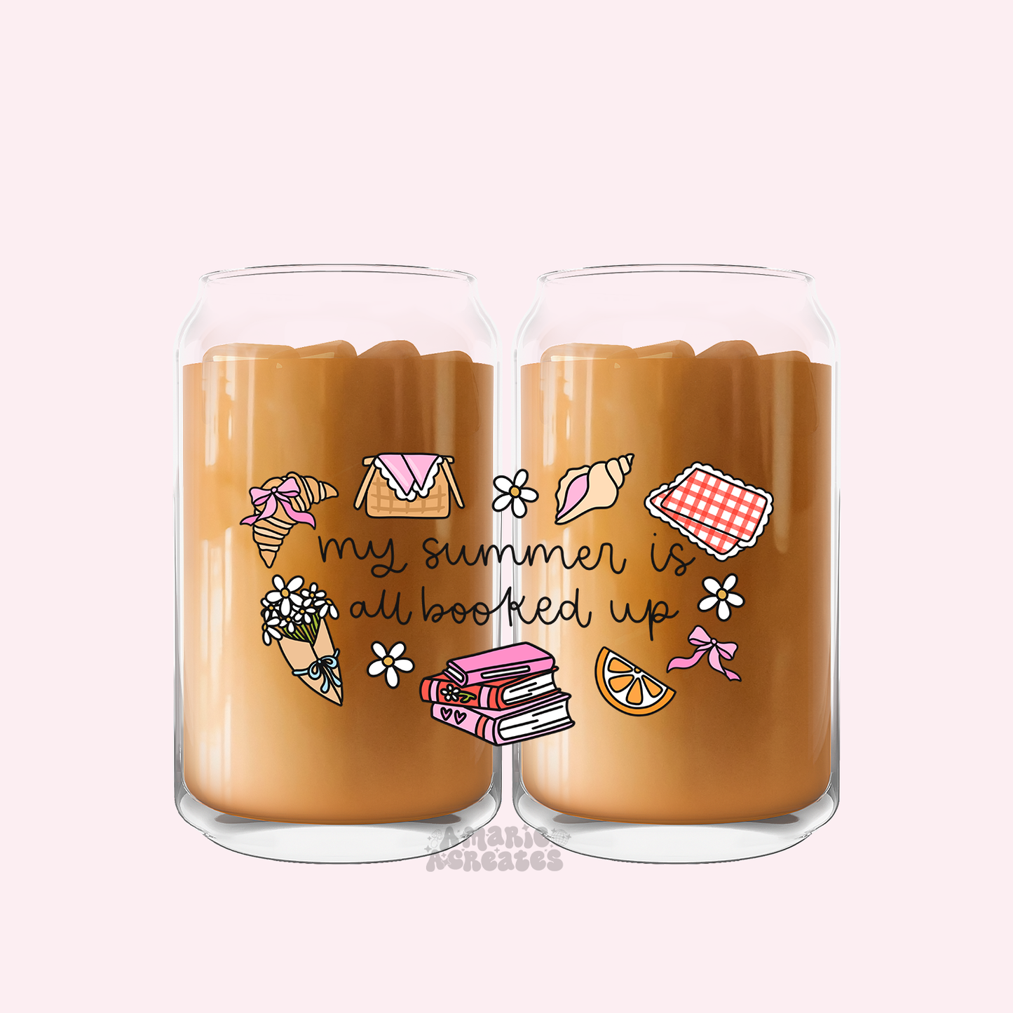 Summers Booked Up Glass Cup