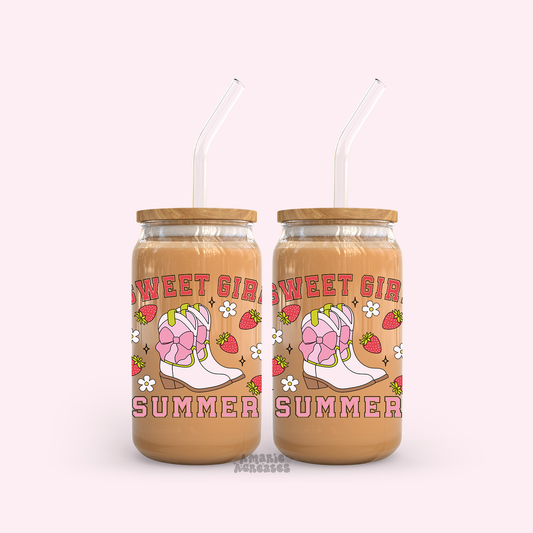 Sweet Girl Summer Glass Cup