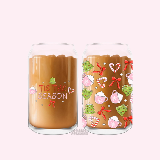 Tis The Season Glass Cup