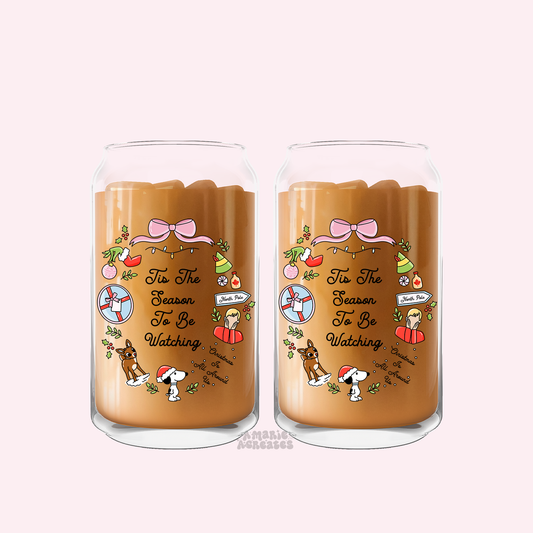 Tis The Season To Be Watching Glass Cup