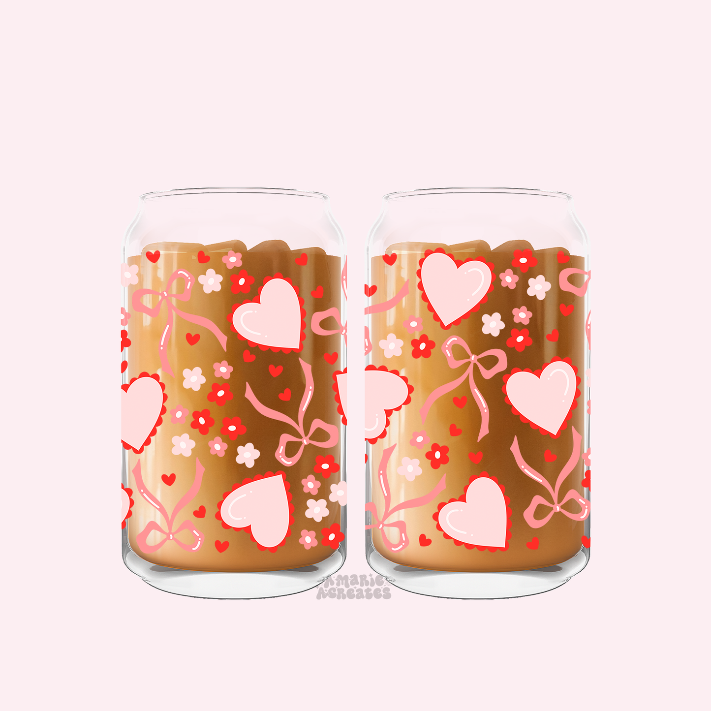 Valentines Love Glass Cup