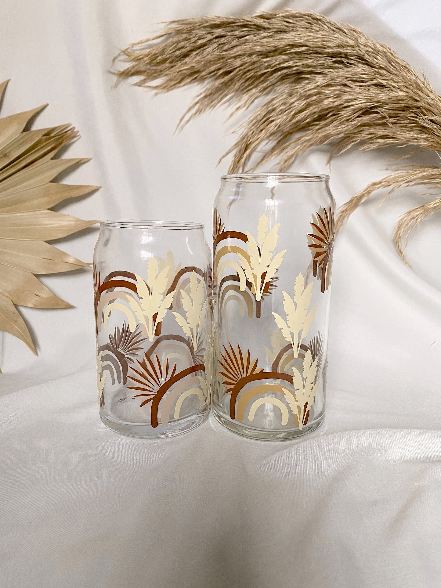 Boho Rainbow | Dried Palm | Pampas Glass Cup