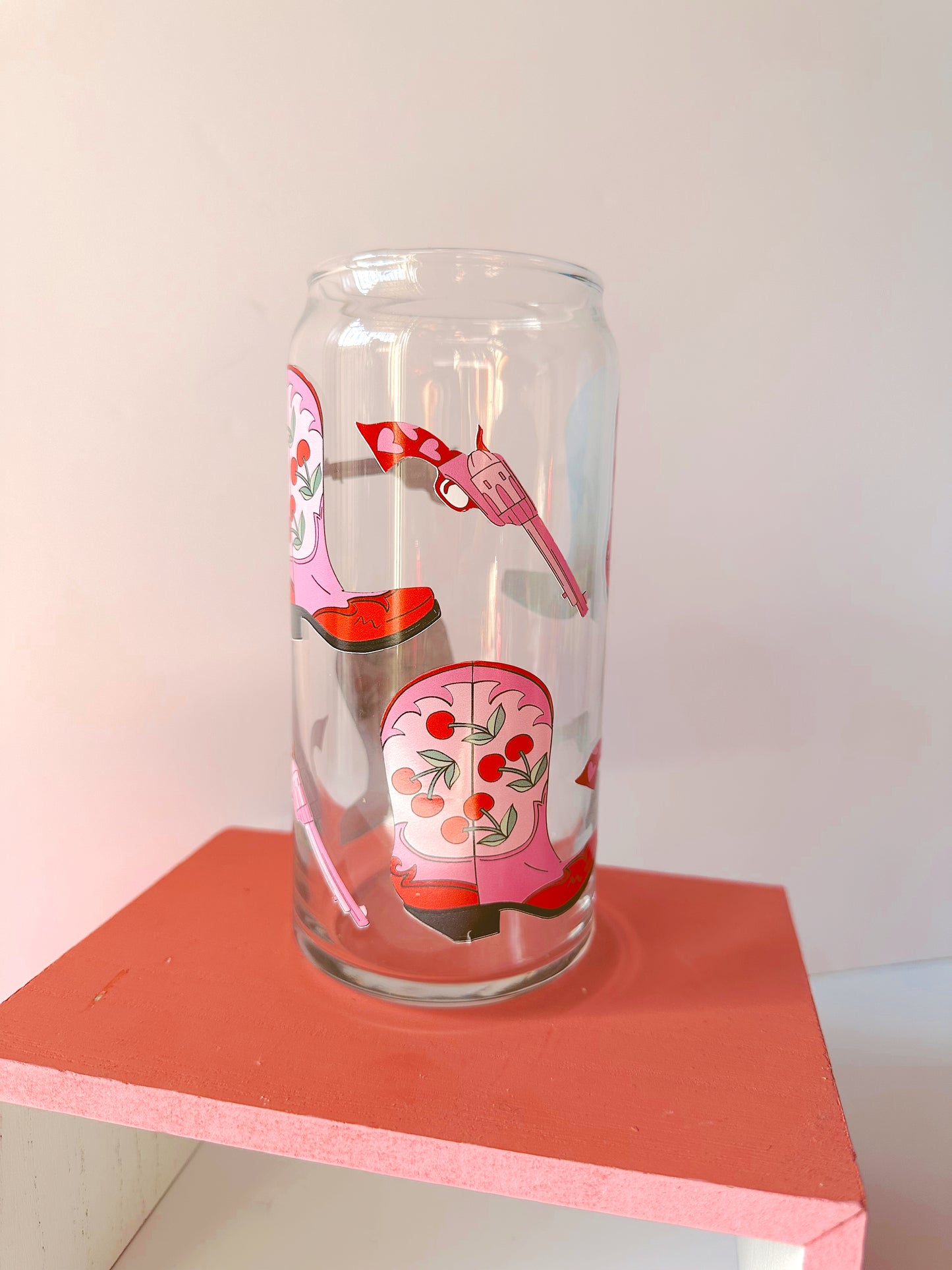 Cowboy Vday Glass Cup