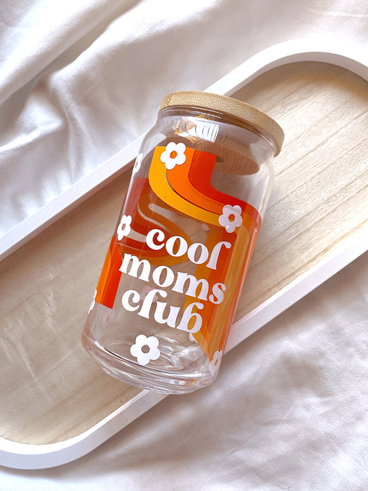 Cool Moms Club | Retro Wrap | Glass Cup