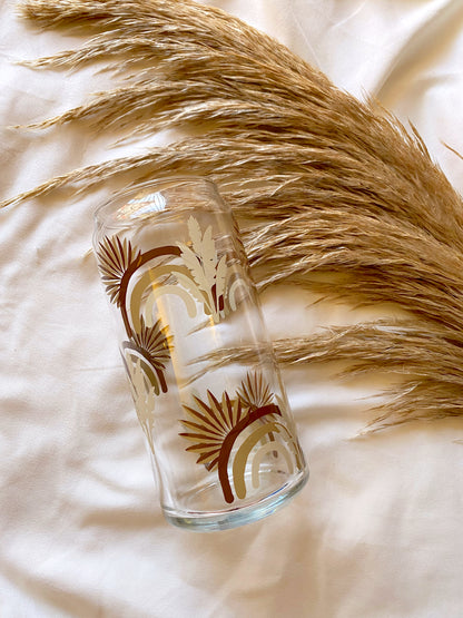 Boho Rainbow | Dried Palm | Pampas Glass Cup