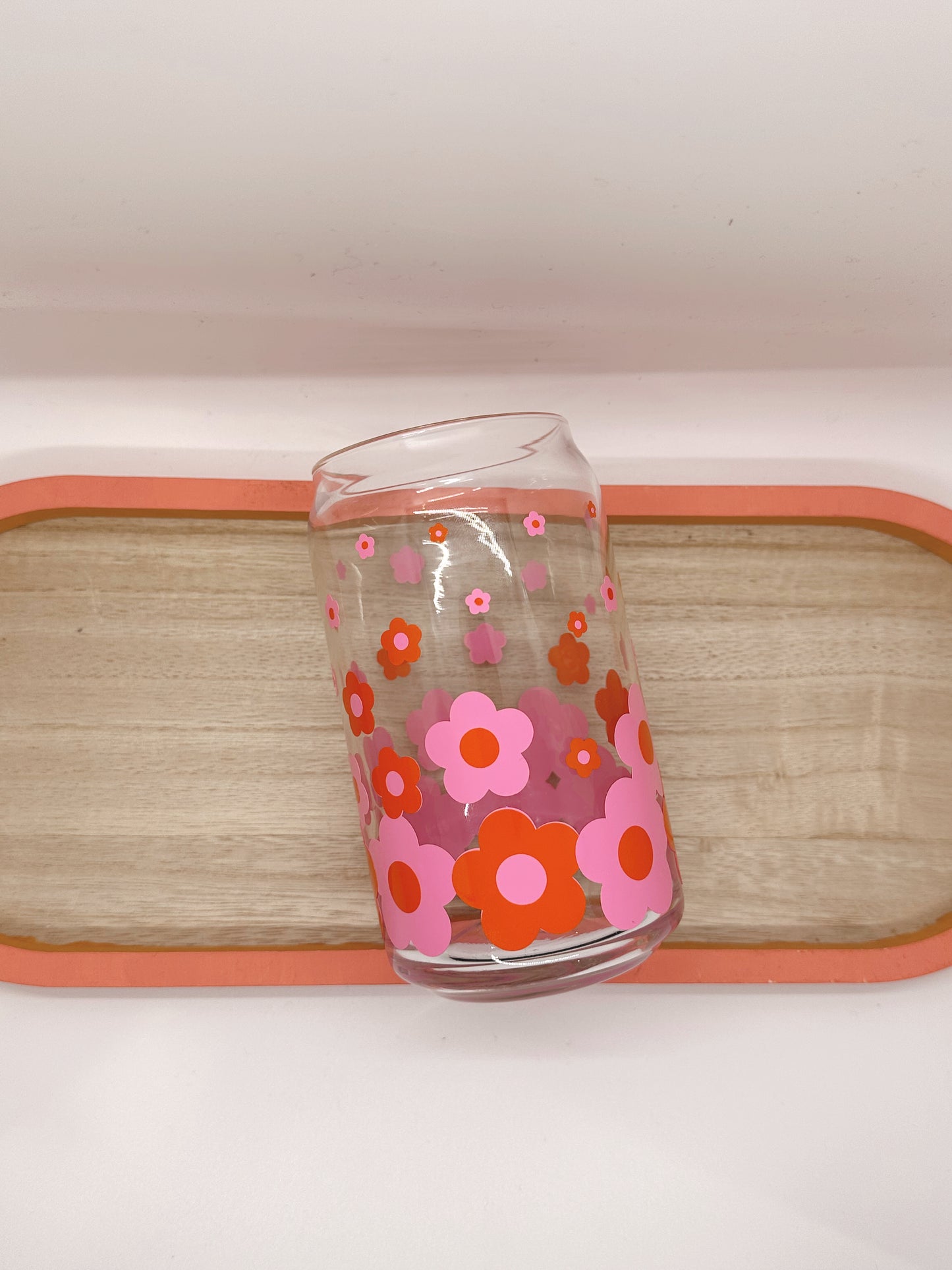 Confetti Daisies Glass Cup