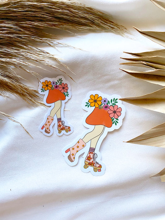 Roll Away | Floral Retro | Sticker