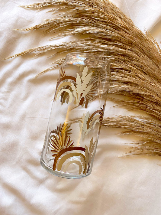 Boho Rainbow | Dried Palm | Pampas Glass Cup