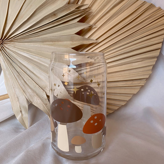 Mushroom Field Glass Cup