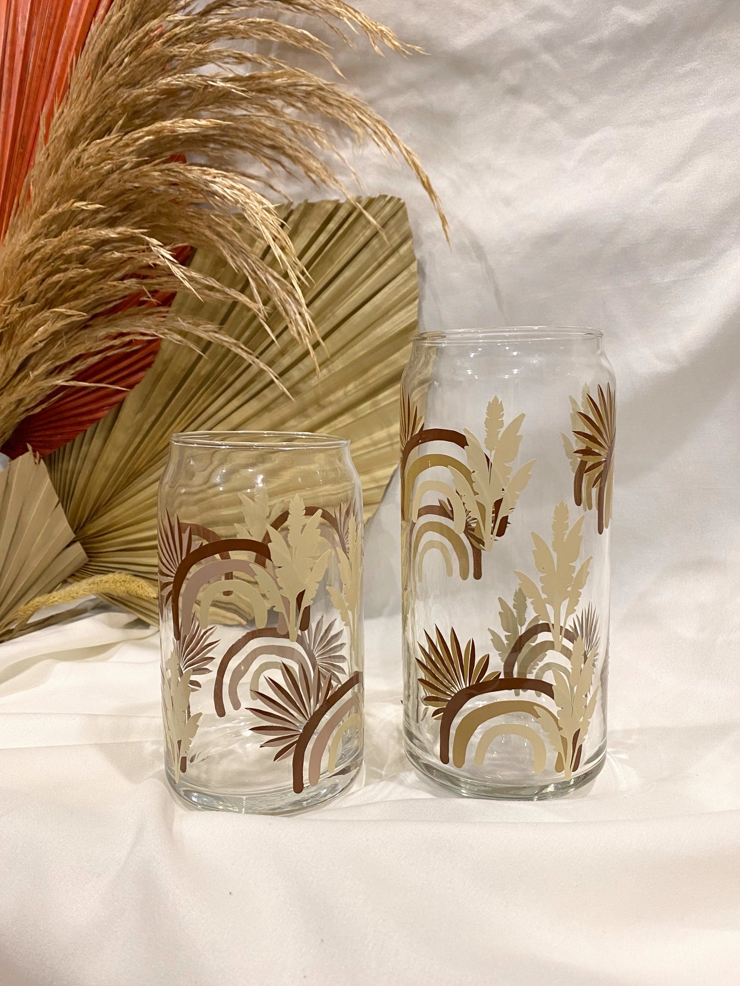 Boho Rainbow | Dried Palm | Pampas Glass Cup