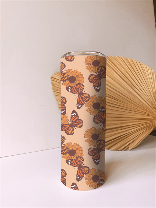 Sunflower Butterfly Tumbler or Flask